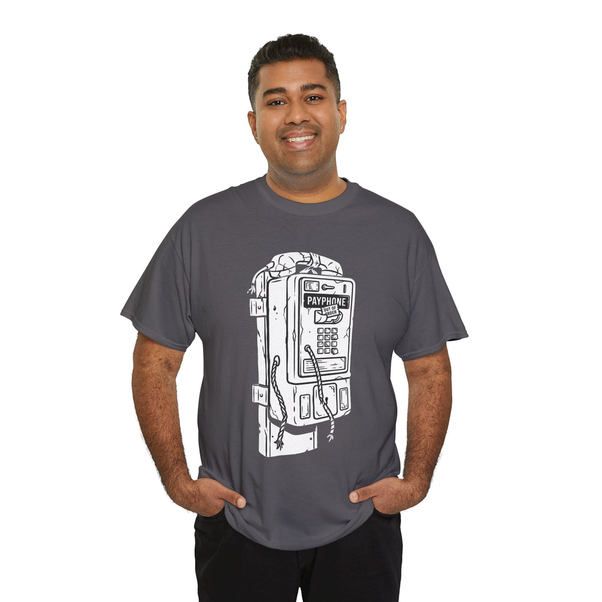 Retro Payphone T‑Shirt — "Back in the Day We Were Free Not Tracked" Vintage Camera Tee