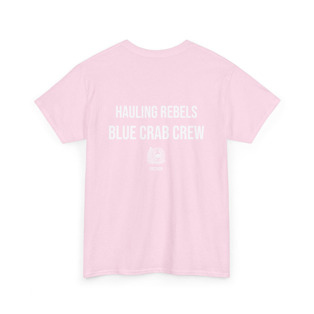 Crab Crew Graphic Tee — "Hauling Rebels Blue Crab Crew" Cotton T-Shirt