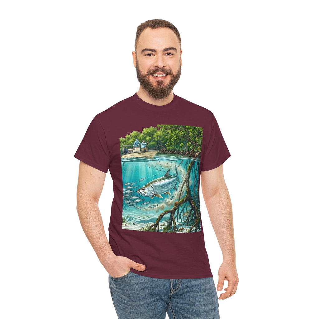 Fishing T-Shirt — "Back-Bay Rebel" Mangrove Born Graphic Tee