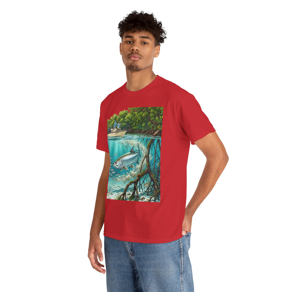 Fishing T-Shirt — "Back-Bay Rebel" Mangrove Born Graphic Tee