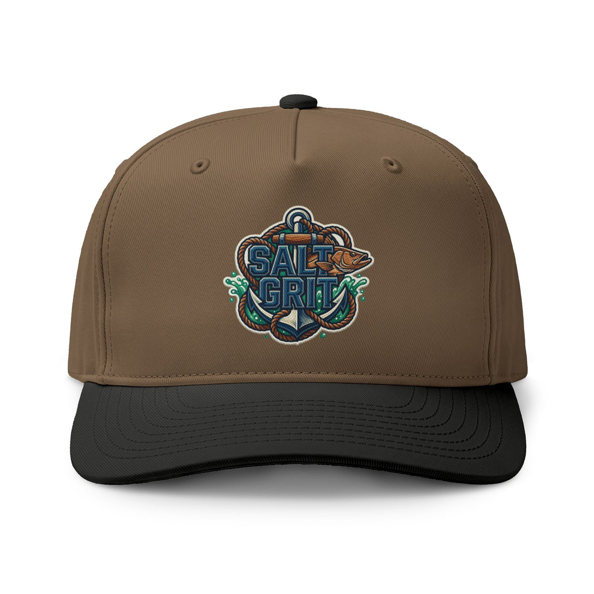 Salt & Grit Two-Tone Cap — Nautical Anchor Embroidered Trucker Hat