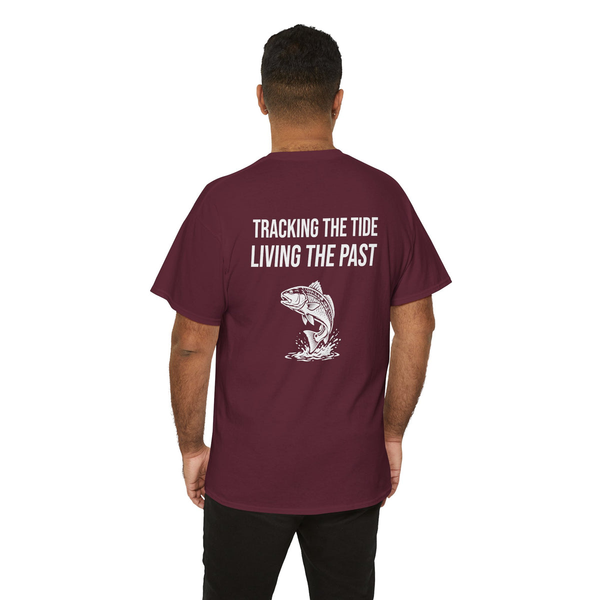 Fishing Tee — "Tracking the Tide, Living the Past" Graphic Shirt