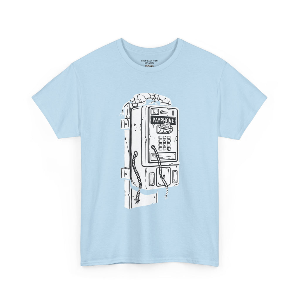 Retro Payphone T‑Shirt — "Back in the Day We Were Free Not Tracked" Vintage Camera Tee