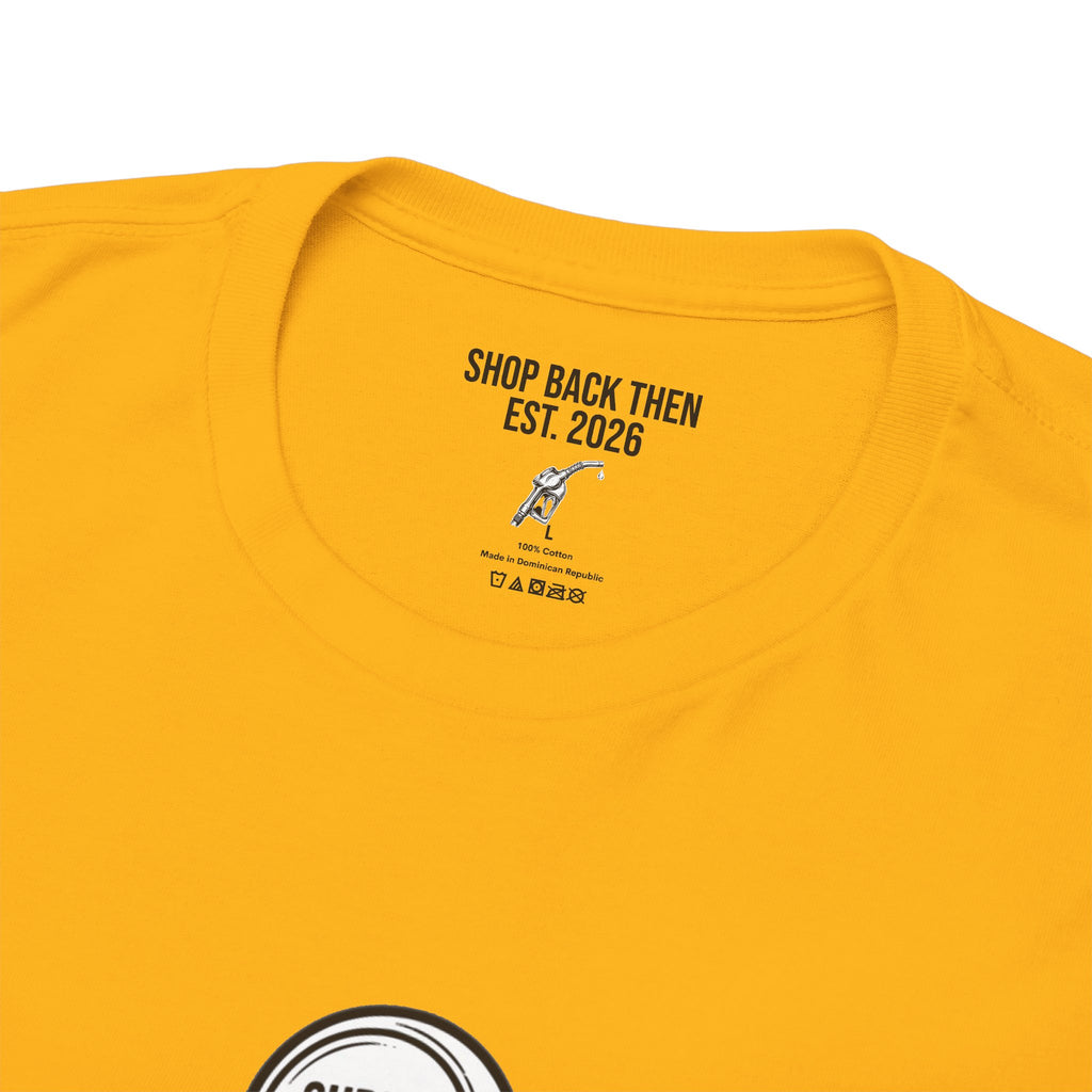 Vintage Gas Pump T-Shirt — “1975 Vintage Series: 36 9/10 A Gallon” Retro Fuel Tee