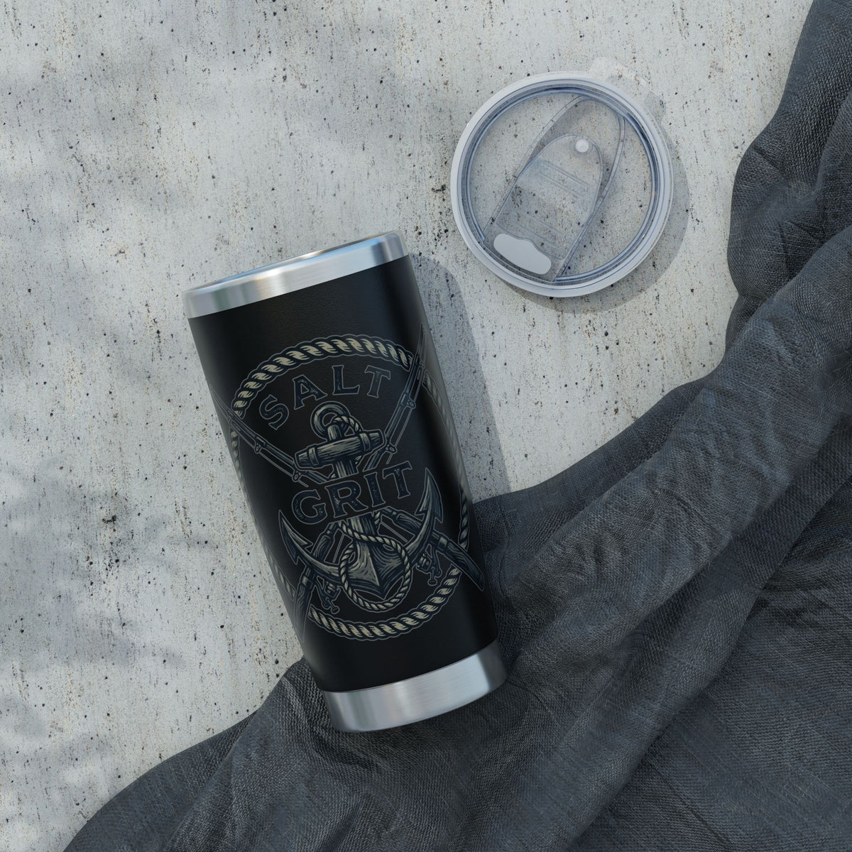 Salt & Grit Anchor 20oz Tumbler — Nautical Stainless Steel Travel Cup