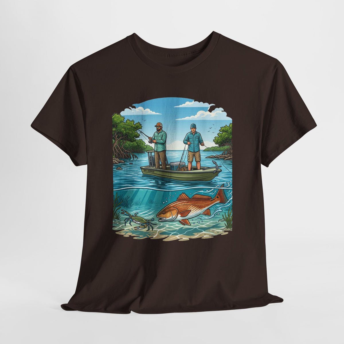 Fishing Tee — "Tracking the Tide, Living the Past" Graphic Shirt