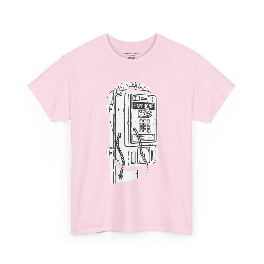 Retro Payphone T‑Shirt — "Back in the Day We Were Free Not Tracked" Vintage Camera Tee