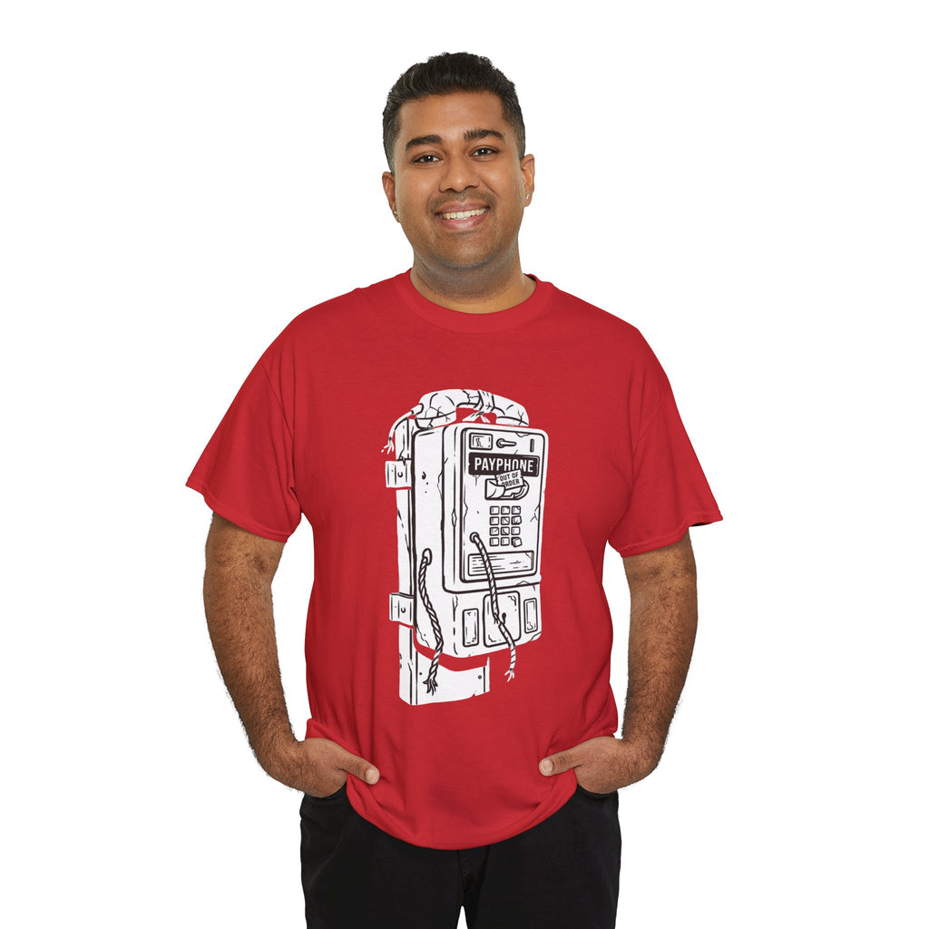 Retro Payphone T‑Shirt — "Back in the Day We Were Free Not Tracked" Vintage Camera Tee
