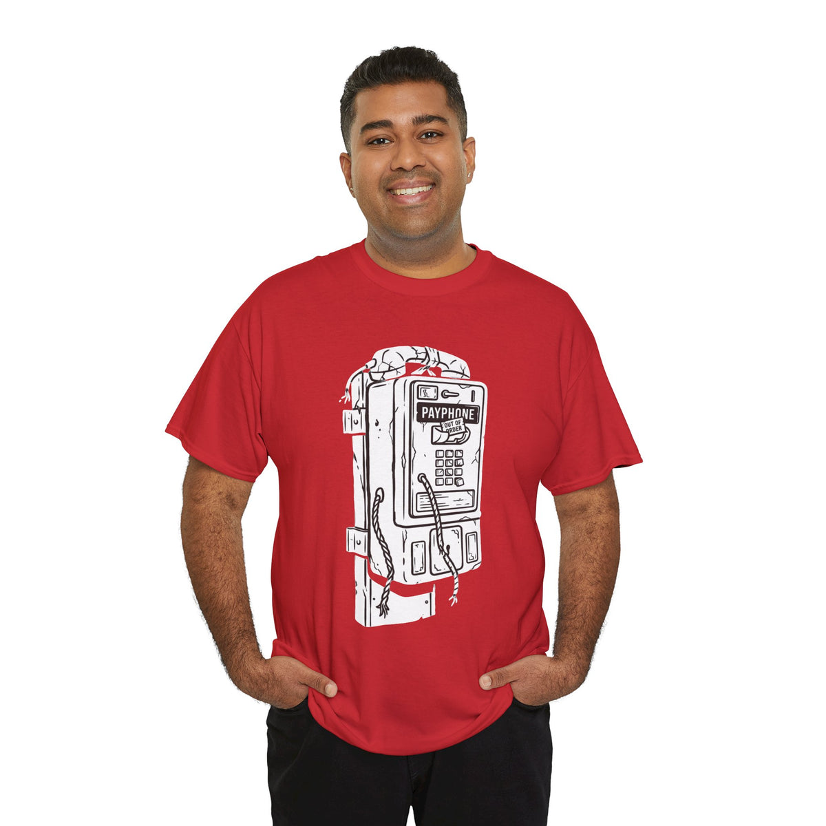 Retro Payphone T‑Shirt — "Back in the Day We Were Free Not Tracked" Vintage Camera Tee