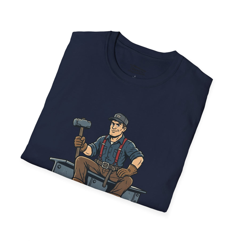 Builder Tee – "Didn't Need An App" Vintage Tradesman Graphic