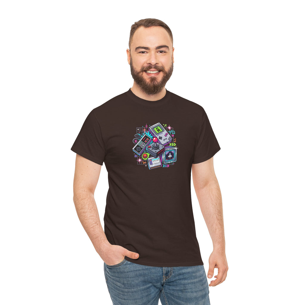 Retro Gaming Tee – Vintage Handheld Consoles Graphic Shirt