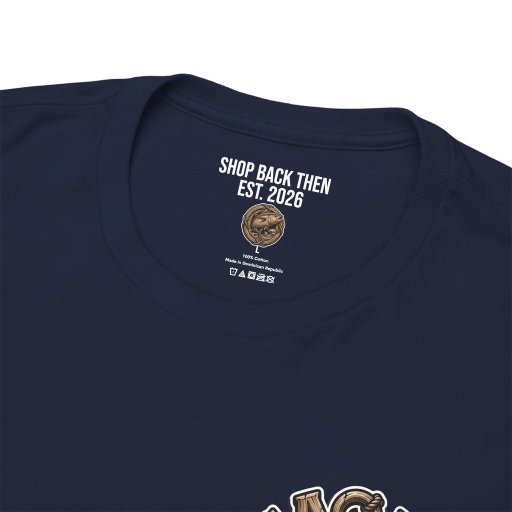 Fish Crest T‑Shirt — Vintage Nautical Trout Emblem Tee