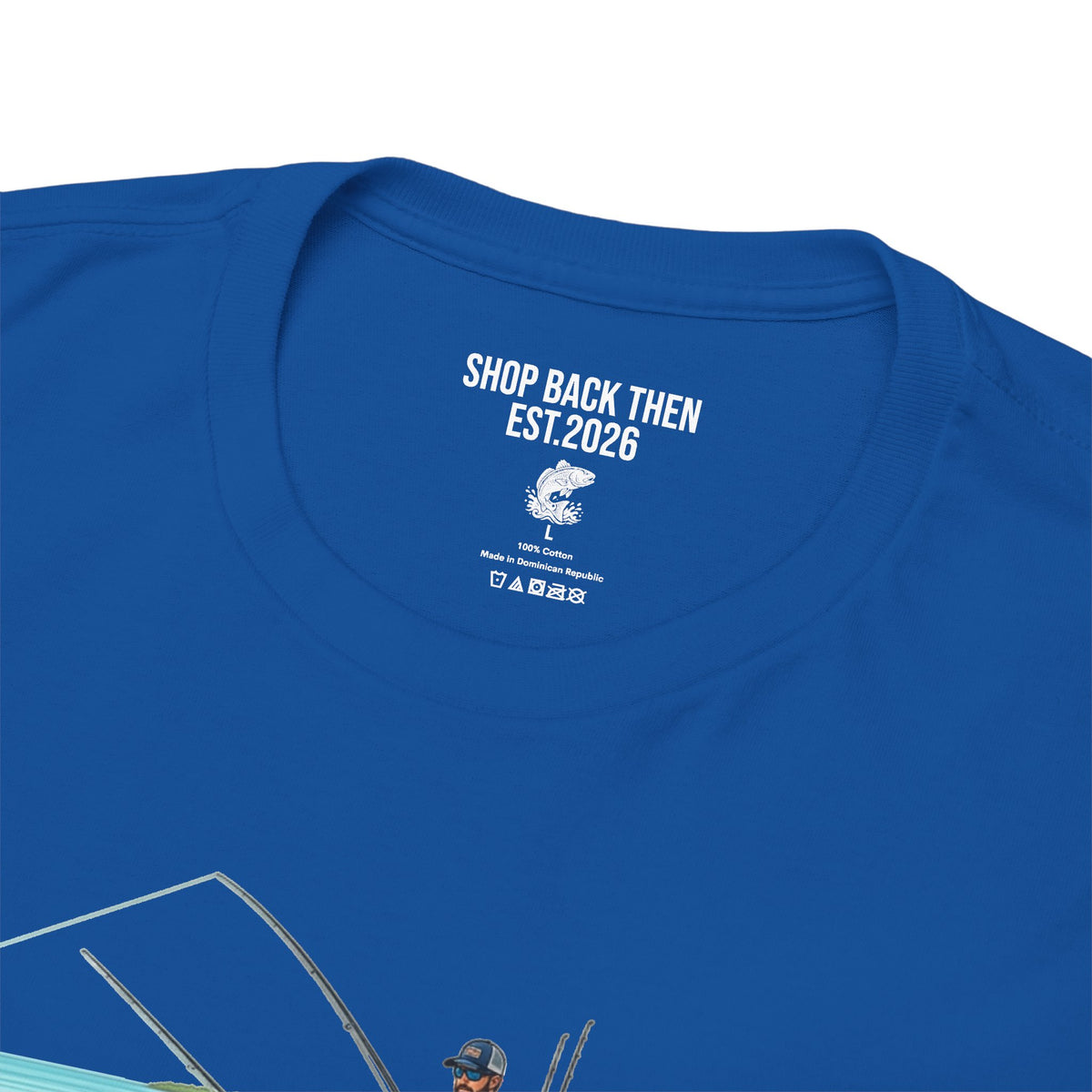 Fishing Boat Scene T‑Shirt — Vintage Underwater Trout Illustration