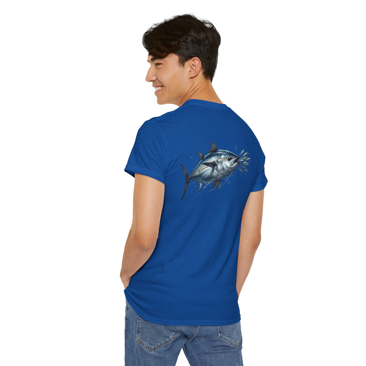 Salt Grit Fishing Tee — Blue Tuna Graphic Cotton T-Shirt