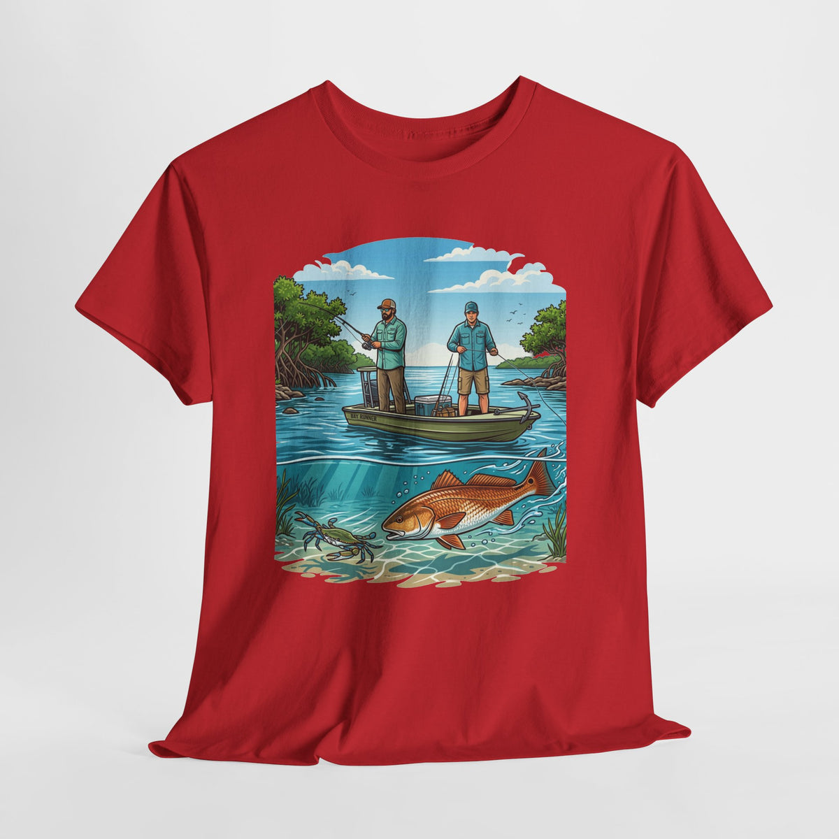 Fishing Tee — "Tracking the Tide, Living the Past" Graphic Shirt