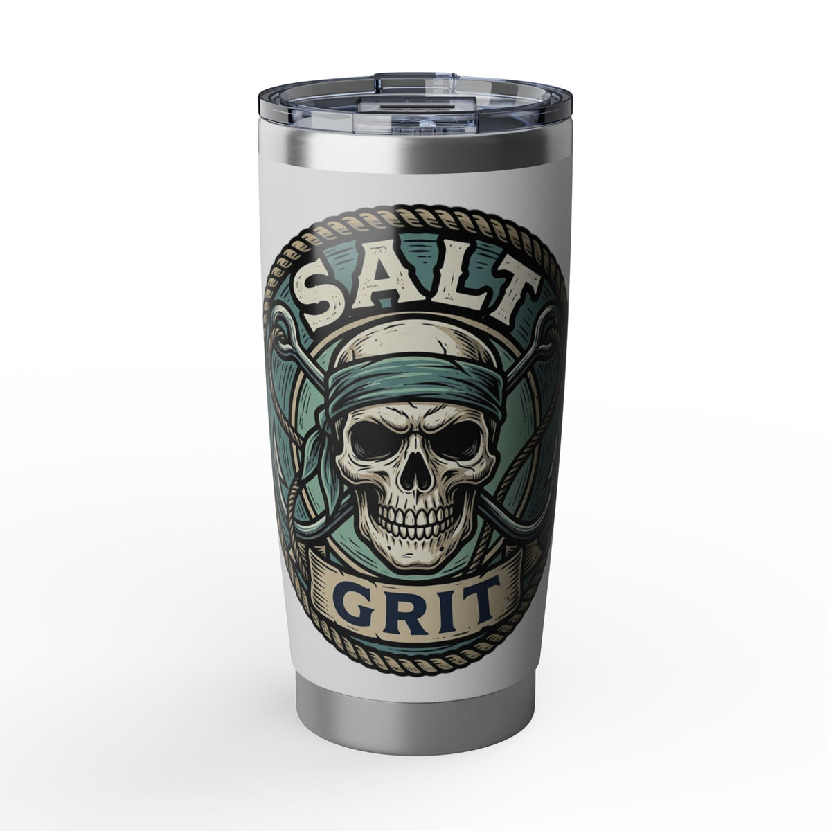 Tumbler — 'Salt Grit' Skull Nautical 20oz Insulated Travel Cup