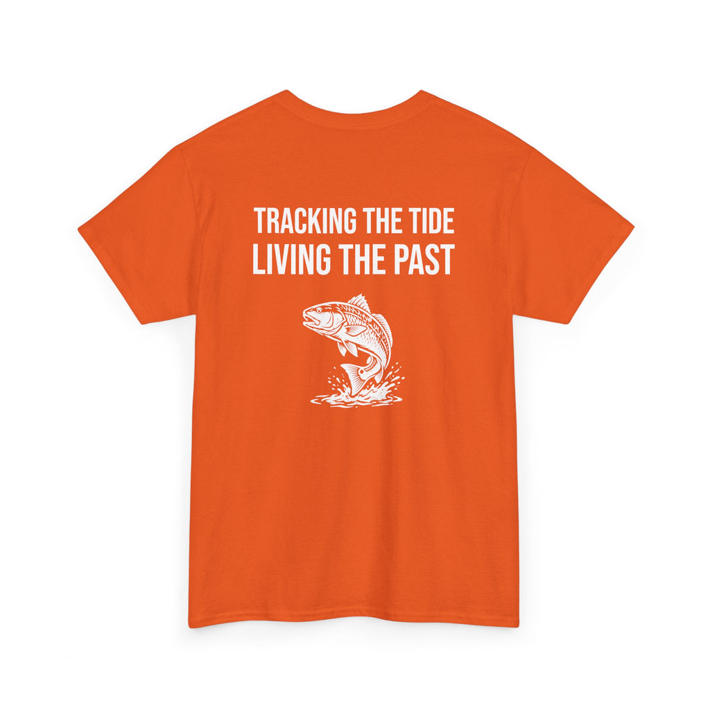Fishing Tee — "Tracking the Tide, Living the Past" Graphic Shirt