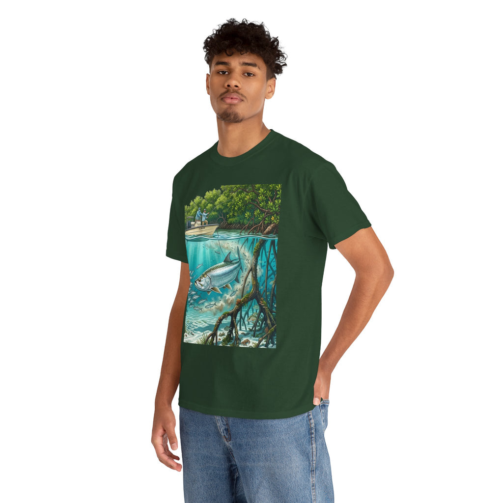 Fishing T-Shirt — "Back-Bay Rebel" Mangrove Born Graphic Tee
