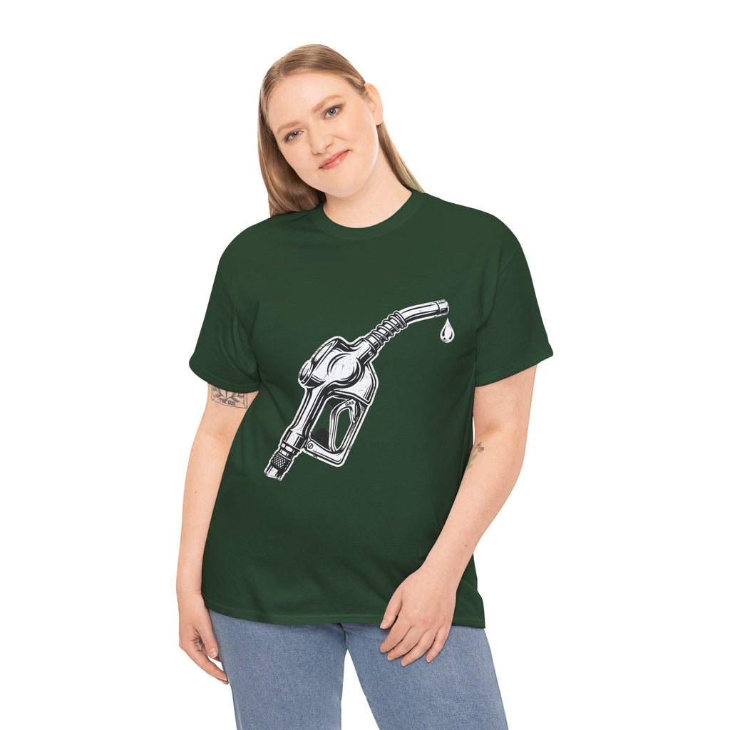 Gas Pump Graphic Tee — "Fueling the System, Draining the Pockets" Statement T-Shirt