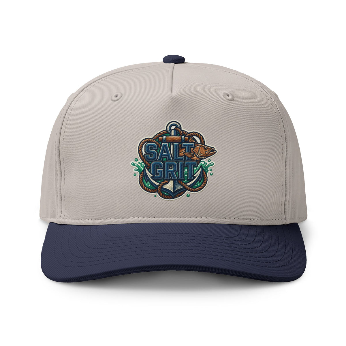 Salt & Grit Two-Tone Cap — Nautical Anchor Embroidered Trucker Hat