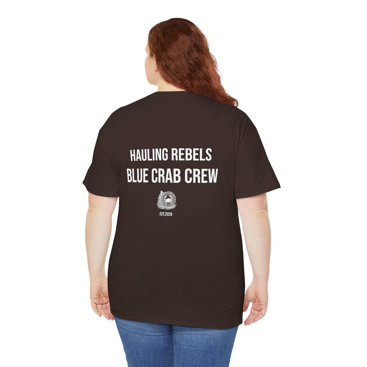 Crab Crew Graphic Tee — "Hauling Rebels Blue Crab Crew" Cotton T-Shirt
