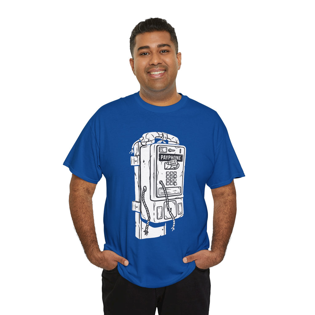 Retro Payphone T‑Shirt — "Back in the Day We Were Free Not Tracked" Vintage Camera Tee