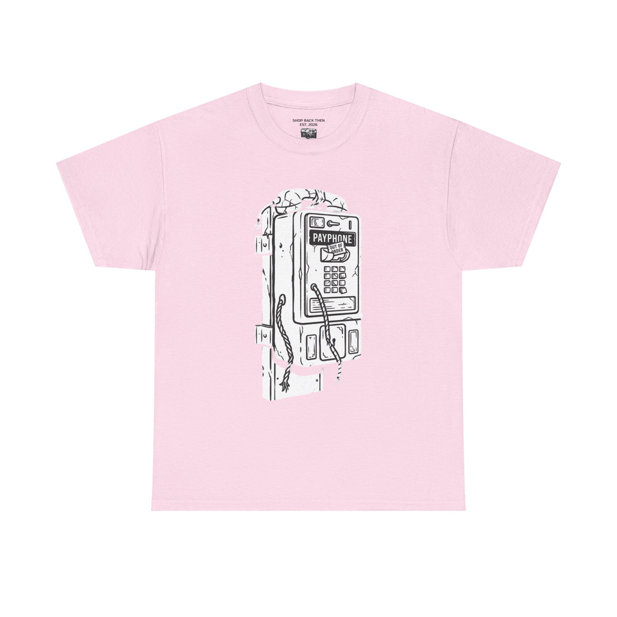 Retro Payphone T‑Shirt — "Back in the Day We Were Free Not Tracked" Vintage Camera Tee