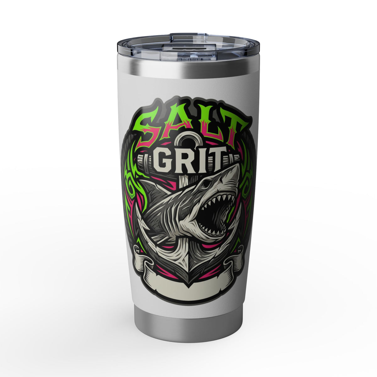 Salt & Grit Shark 20oz Tumbler — Insulated Stainless Travel Cup