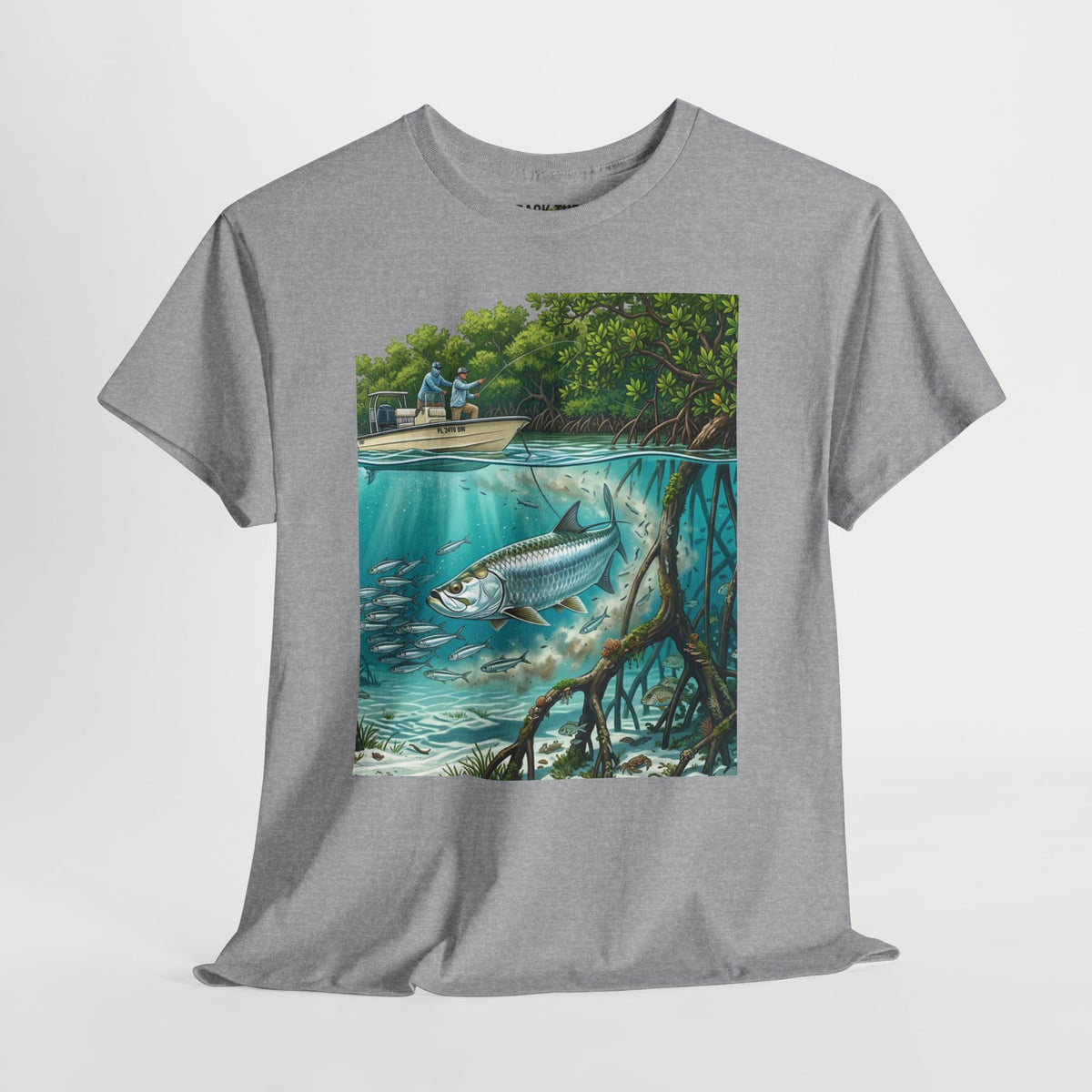 Fishing T-Shirt — "Back-Bay Rebel" Mangrove Born Graphic Tee