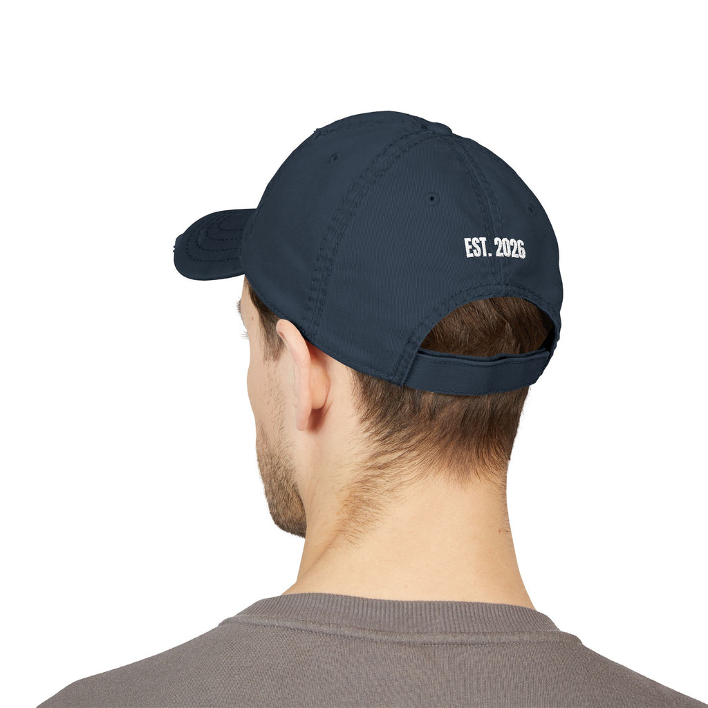 Distressed Dad Hat — "Fueling the System, Draining the Pockets" Embroidered Cap (Est. 2026)