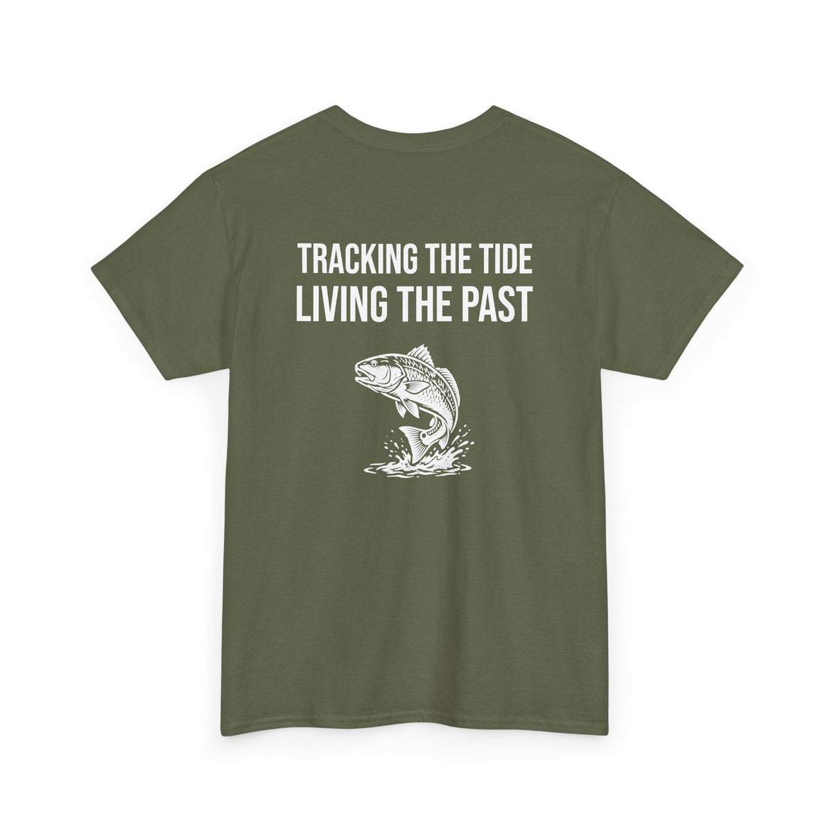 Fishing Tee — "Tracking the Tide, Living the Past" Graphic Shirt