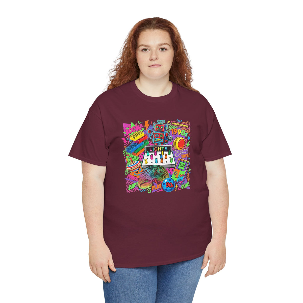 Retro Arcade Collage T‑Shirt — 80s Neon Gaming Nostalgia