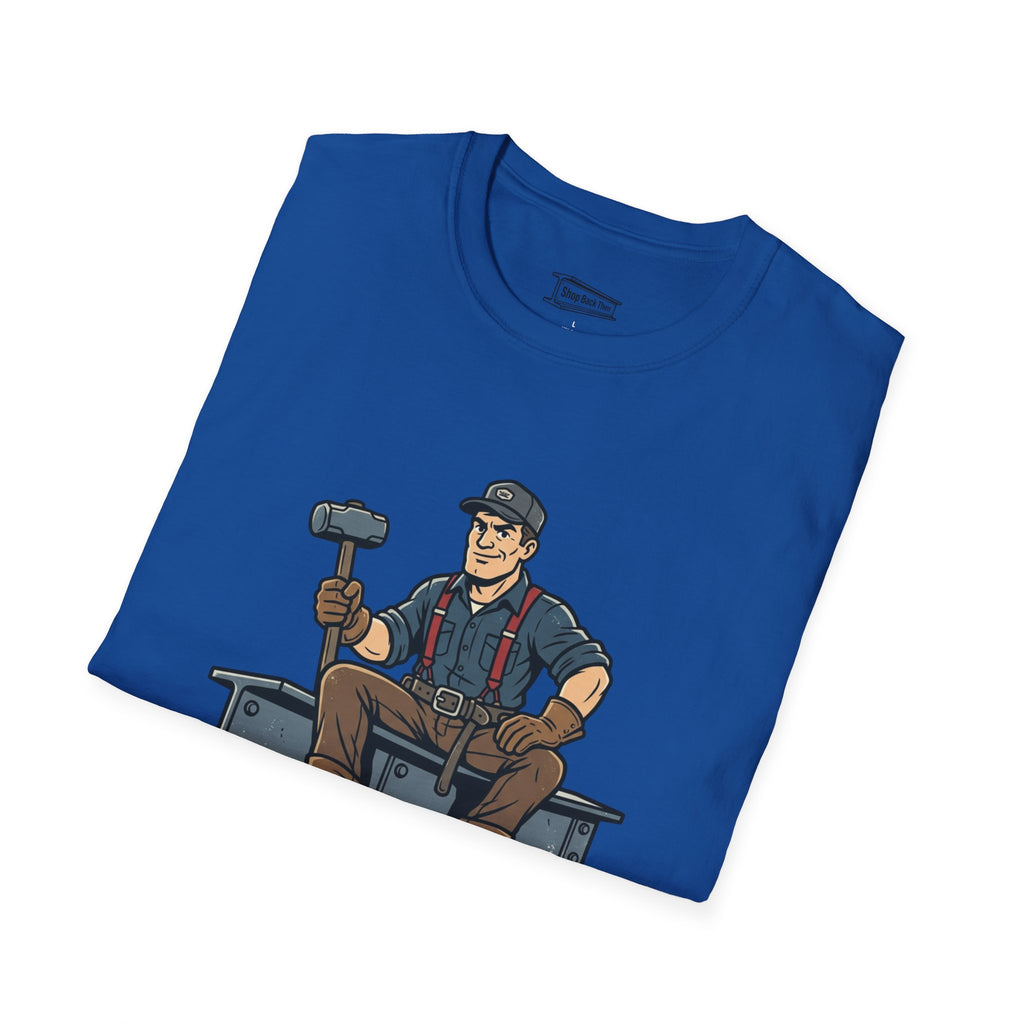 Builder Tee – "Didn't Need An App" Vintage Tradesman Graphic