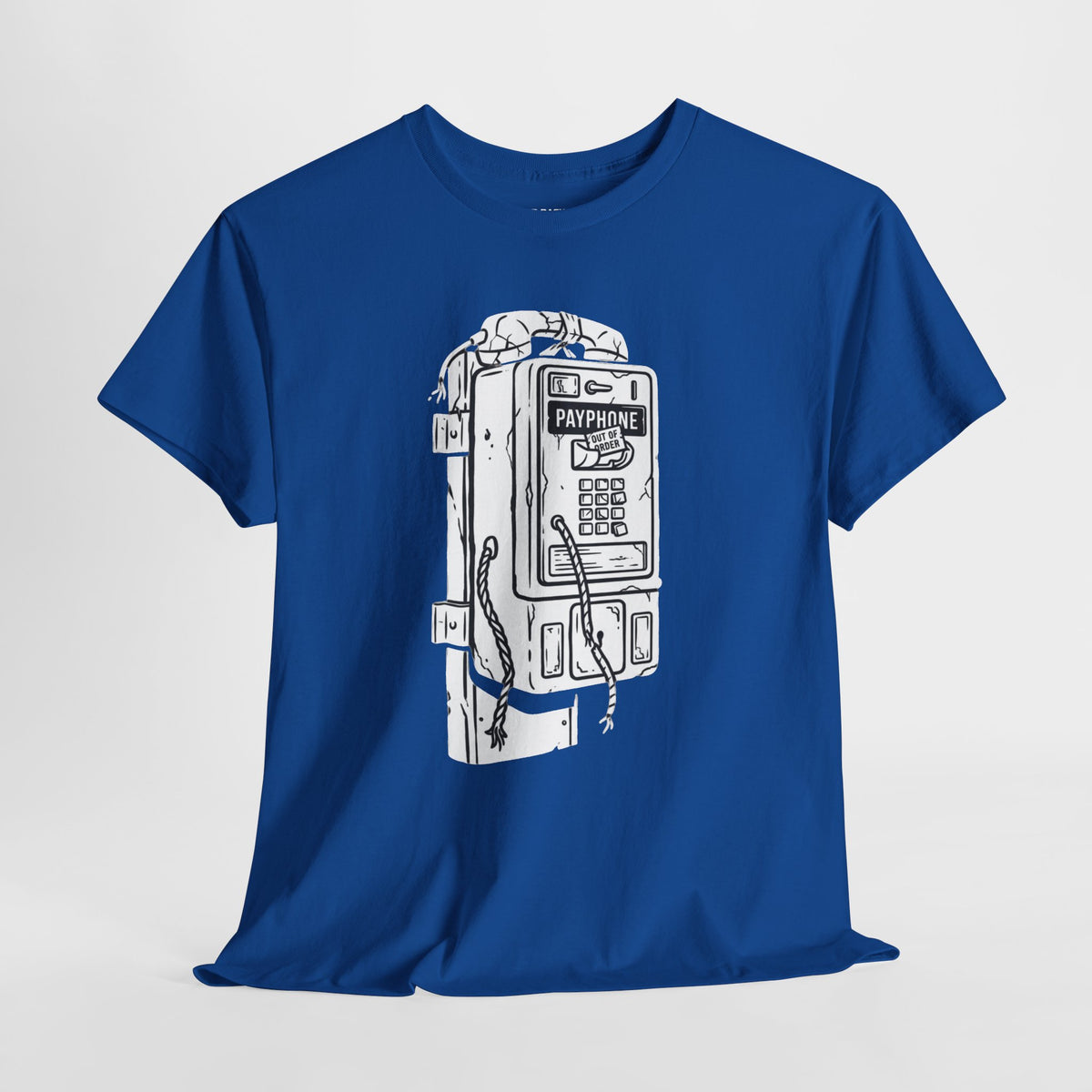 Retro Payphone T‑Shirt — "Back in the Day We Were Free Not Tracked" Vintage Camera Tee