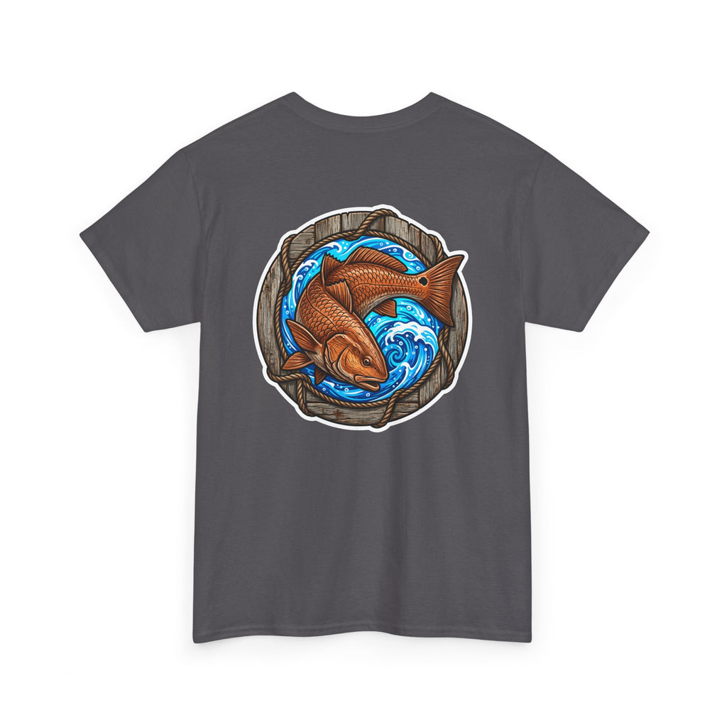 Redfish Anchor Tee — Retro Fisherman Graphic T-Shirt
