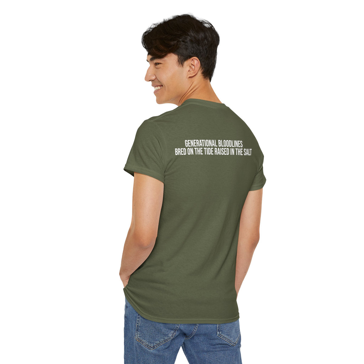 Fishing Family Tee — 'Generational Bloodlines, Bred on the Tide, Raised in the Salt' Graphic