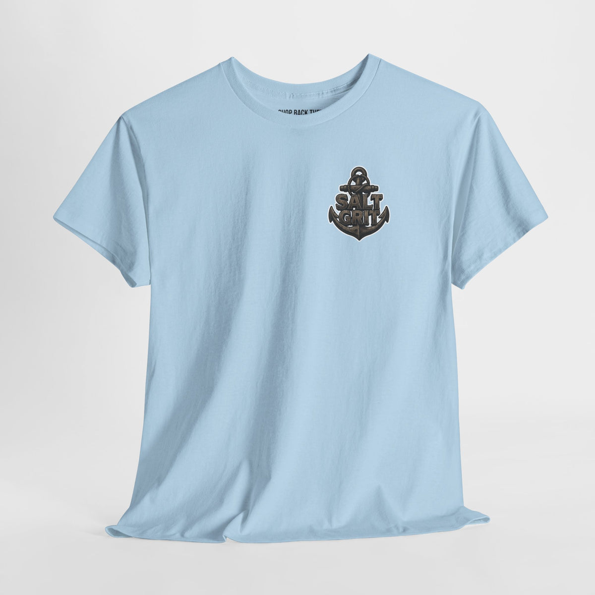 T-Shirt — Nautical Tuna Fishing Tee (Anchor Chest Logo, Back Marlin Graphic)