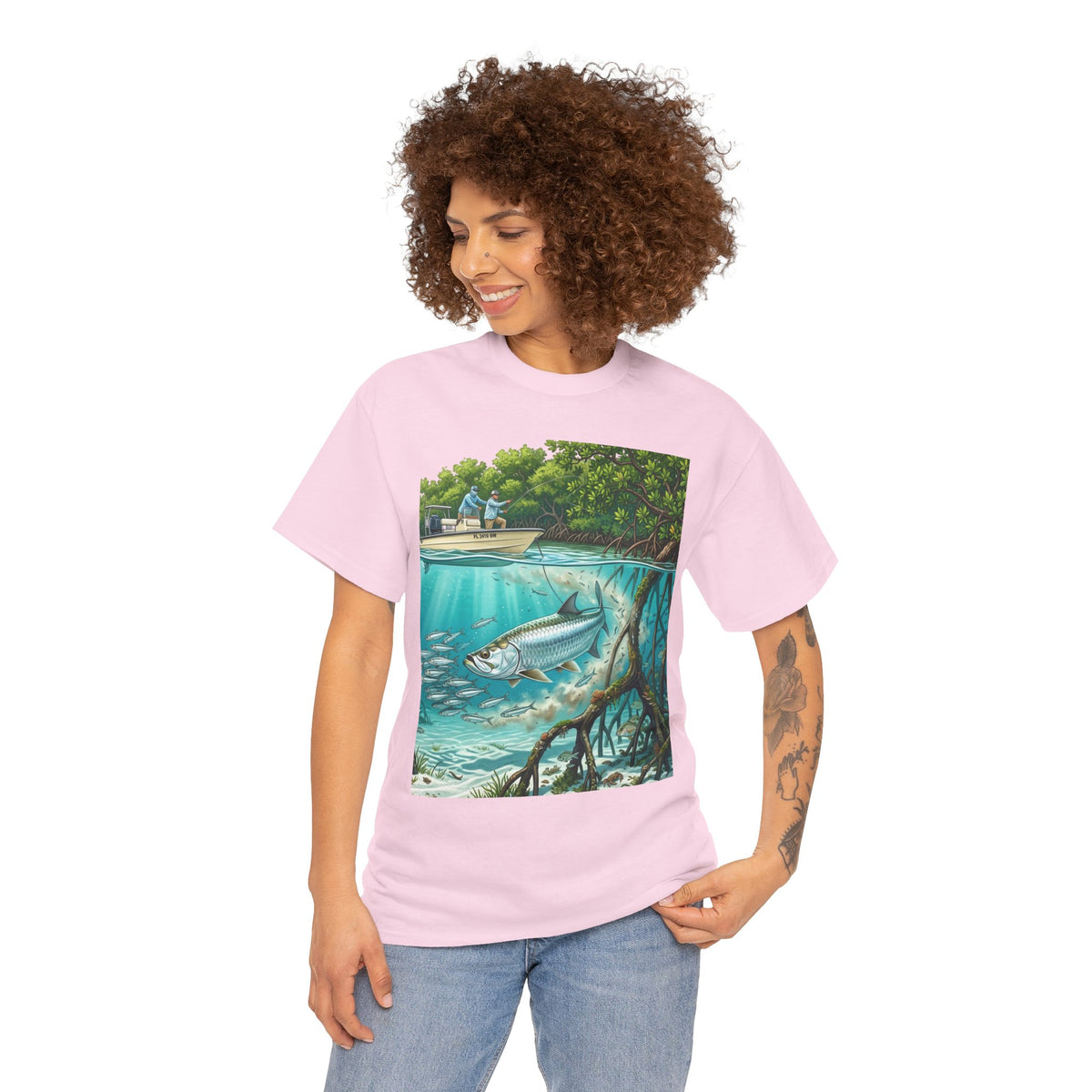 Fishing T-Shirt — "Back-Bay Rebel" Mangrove Born Graphic Tee