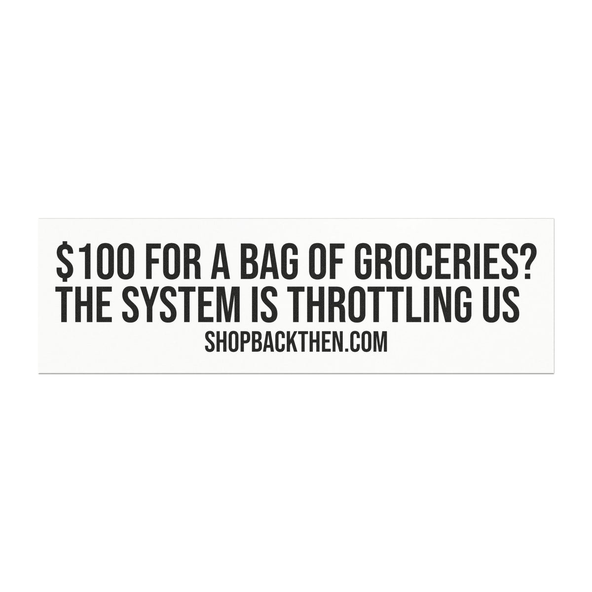 100 for a Bag of Groceries? The System Is Throttling Us — Political Bumper Magnet