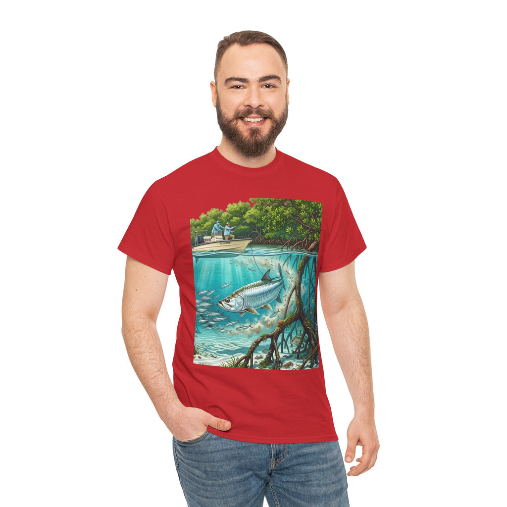 Fishing T-Shirt — "Back-Bay Rebel" Mangrove Born Graphic Tee