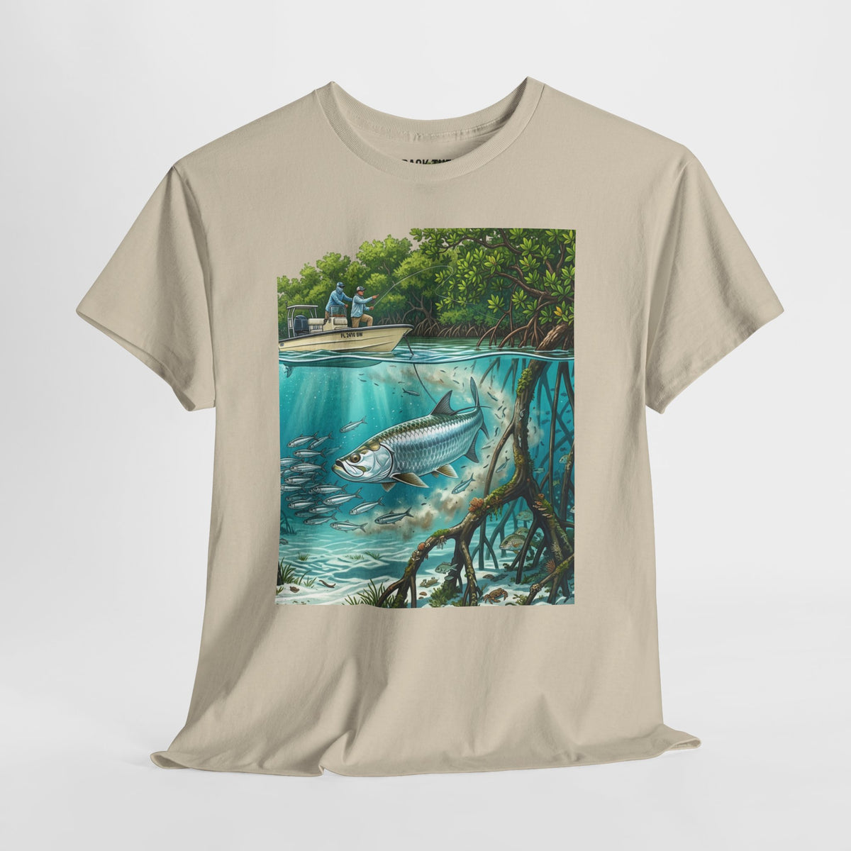 Fishing T-Shirt — "Back-Bay Rebel" Mangrove Born Graphic Tee