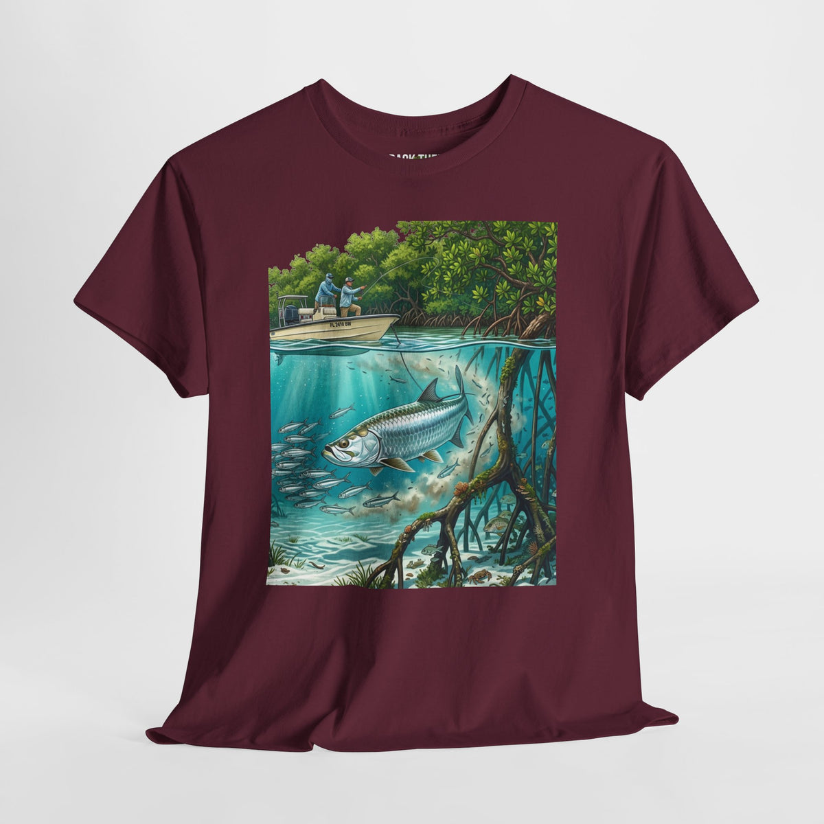 Fishing T-Shirt — "Back-Bay Rebel" Mangrove Born Graphic Tee