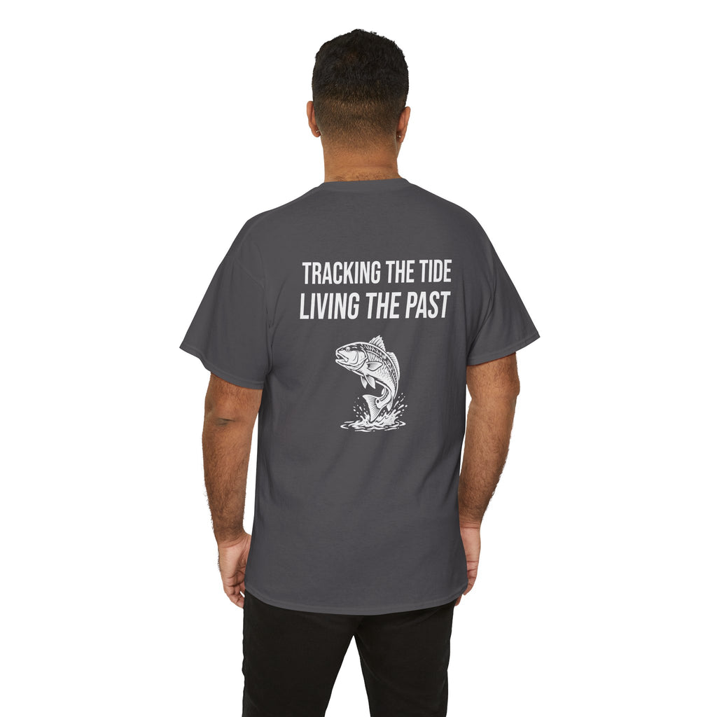 Fishing Tee — "Tracking the Tide, Living the Past" Graphic Shirt