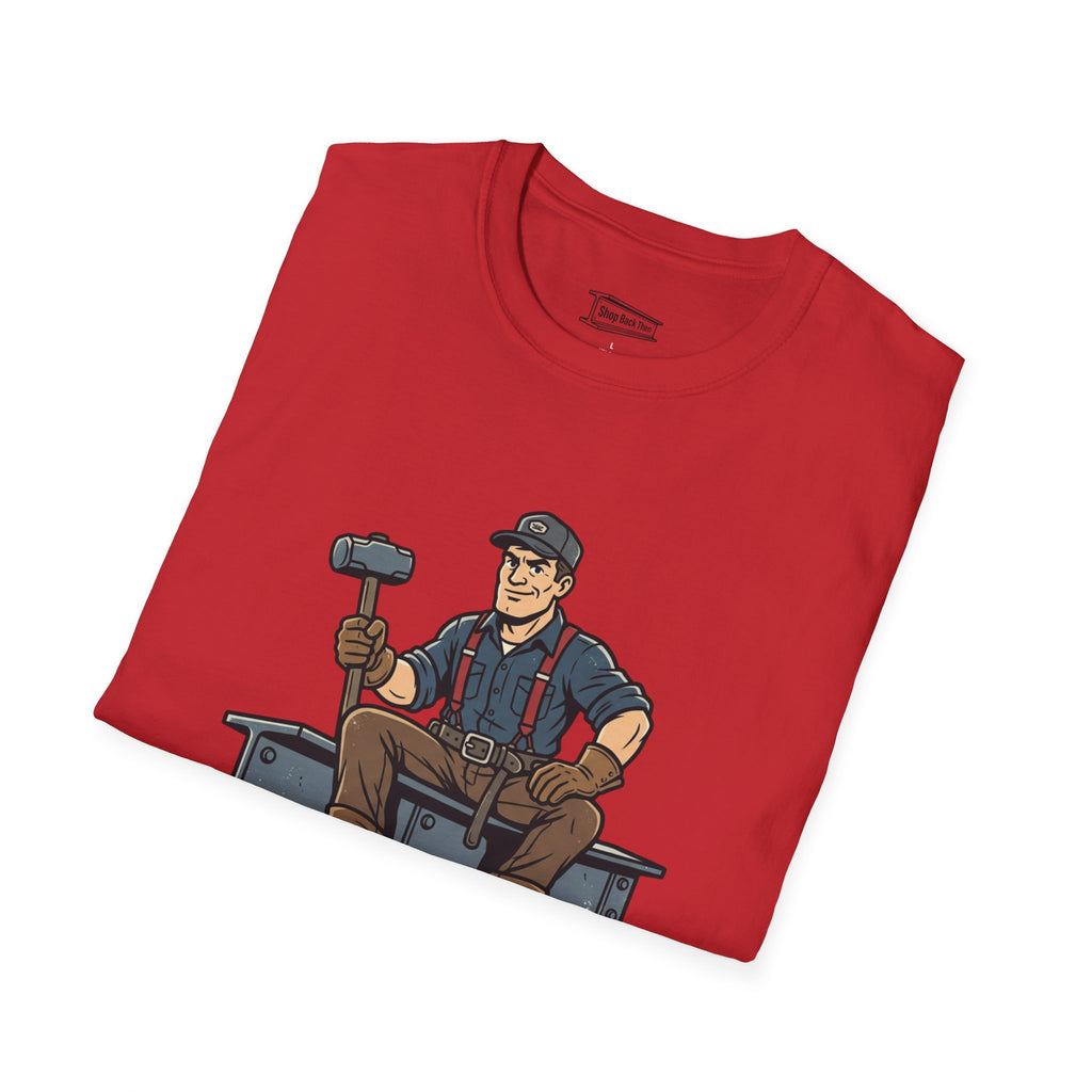 Builder Tee – "Didn't Need An App" Vintage Tradesman Graphic