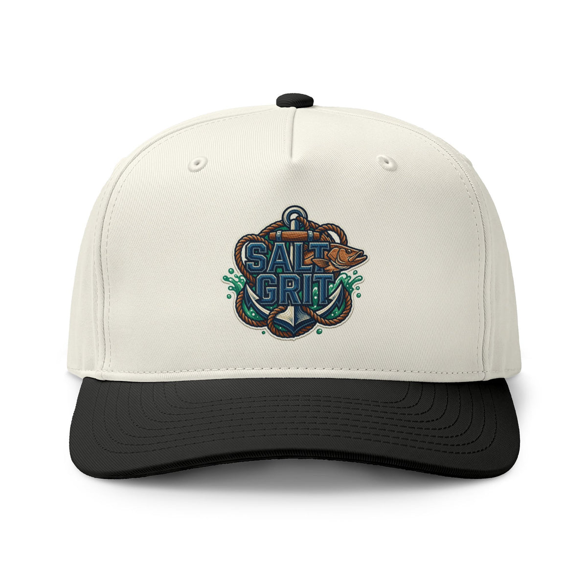 Salt & Grit Two-Tone Cap — Nautical Anchor Embroidered Trucker Hat