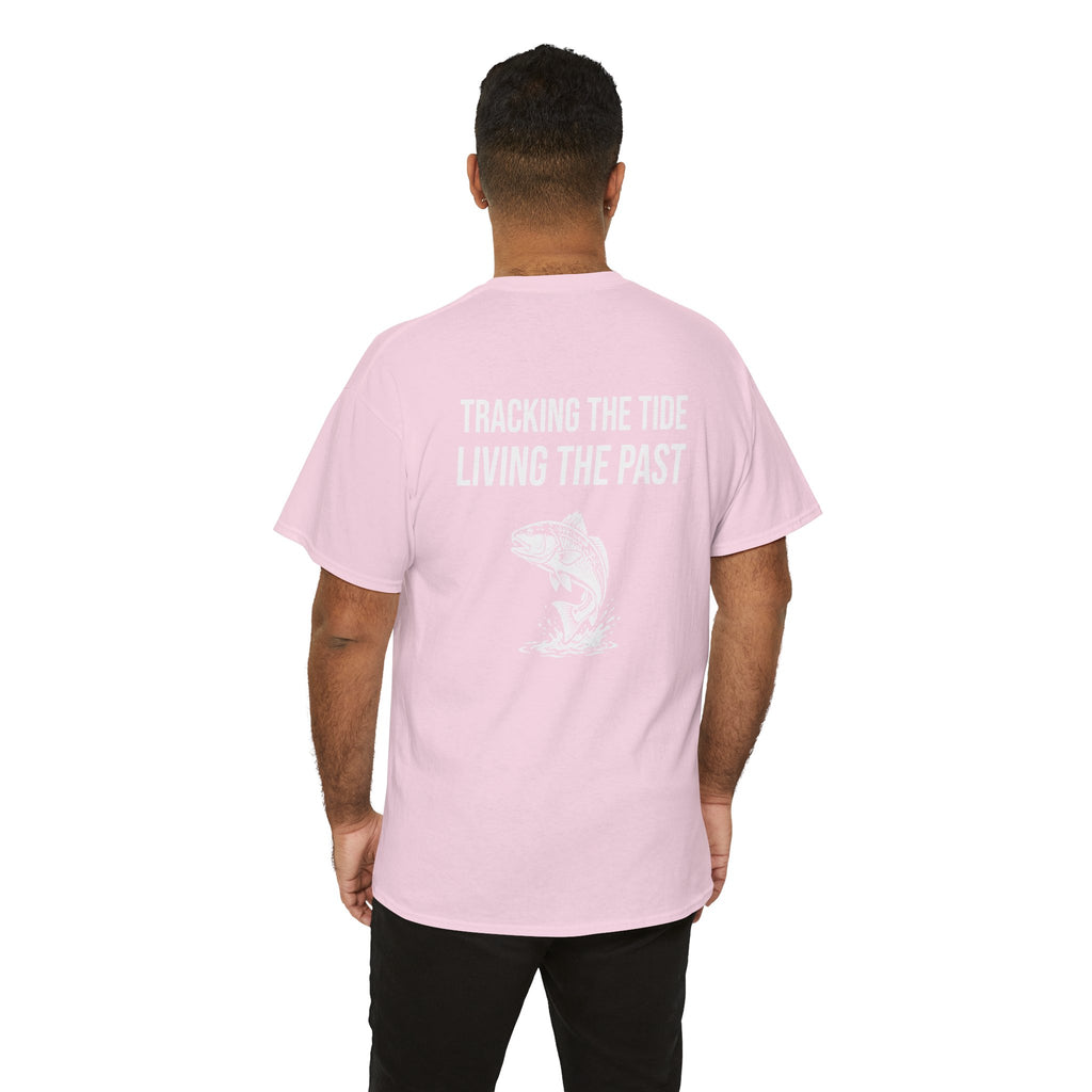 Fishing Tee — "Tracking the Tide, Living the Past" Graphic Shirt