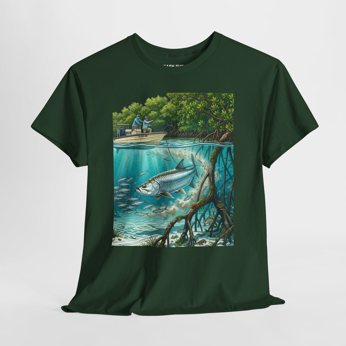 Fishing T-Shirt — "Back-Bay Rebel" Mangrove Born Graphic Tee