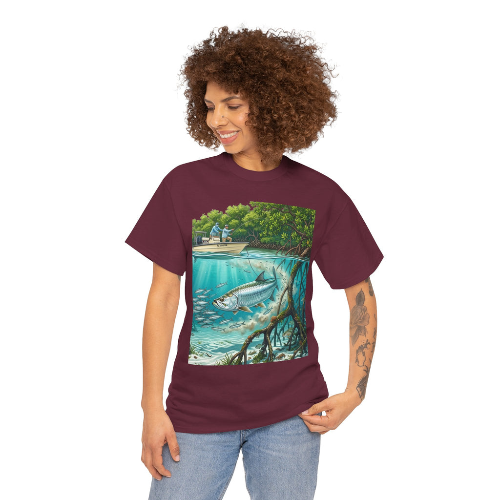 Fishing T-Shirt — "Back-Bay Rebel" Mangrove Born Graphic Tee