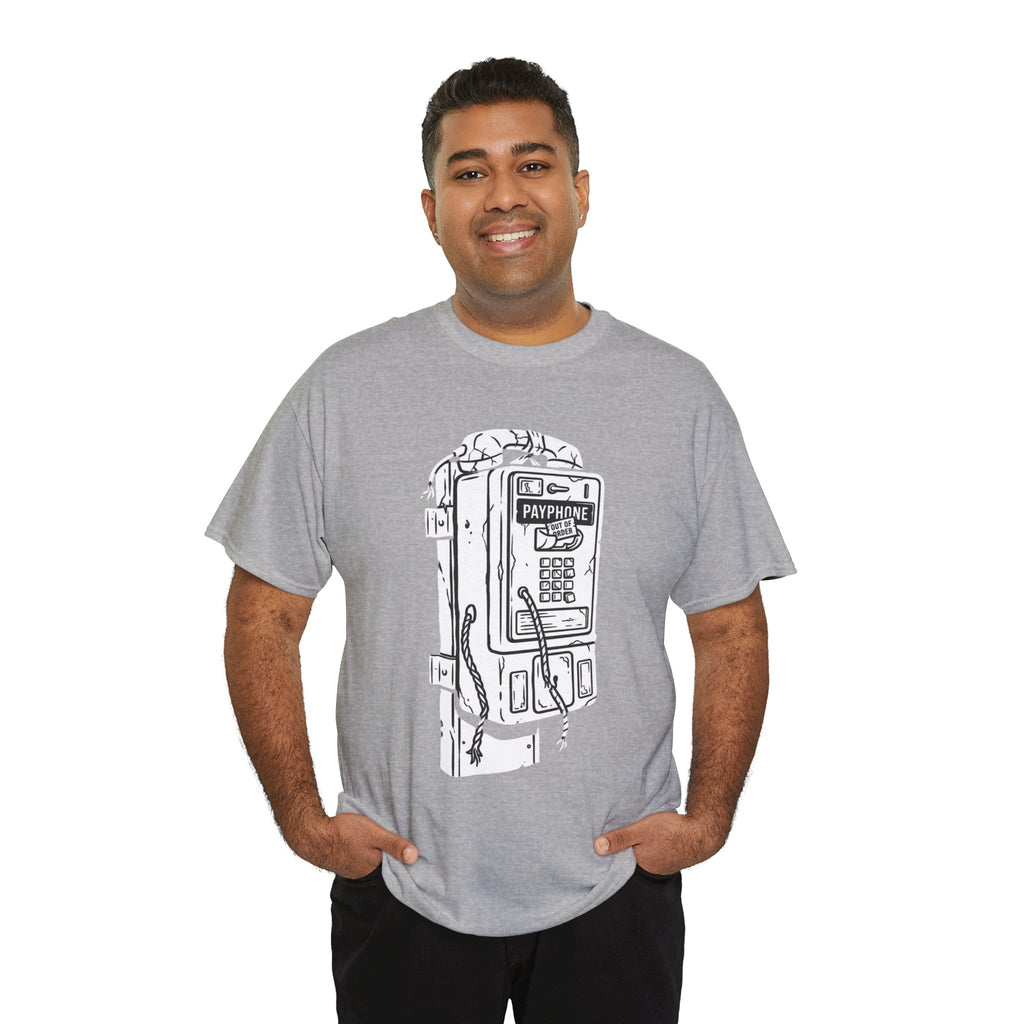 Retro Payphone T‑Shirt — "Back in the Day We Were Free Not Tracked" Vintage Camera Tee