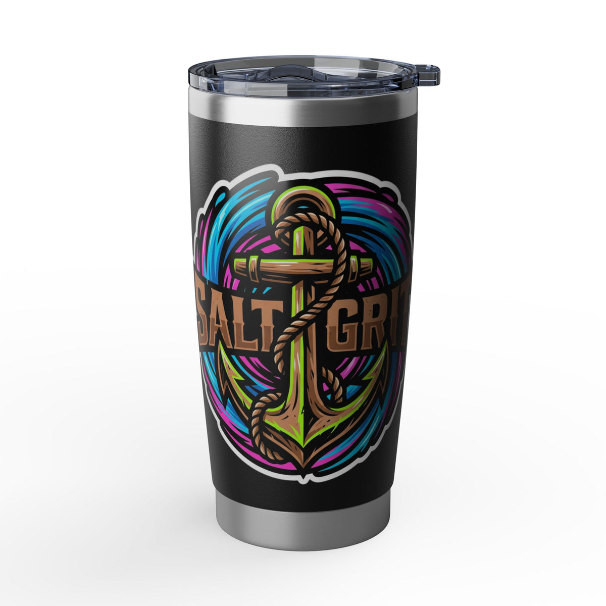 Vagabond 20oz Tumbler — Colorful Nomad Travel Mug with 'Savage Spirit' Graphic